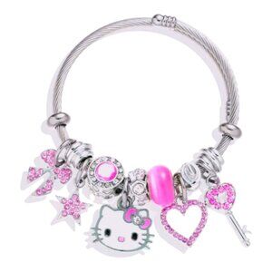 New Arrival!! HELLO KITTY Women's Pandora Adjustable Charm Bracelet